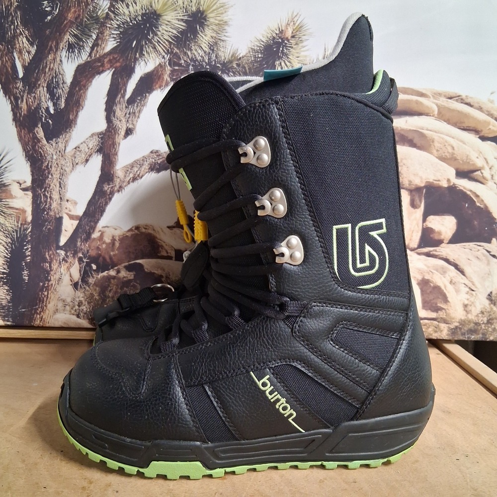 Burton Casa Snowboard Boots Womens 8 Black Lime Green Imprint True Fit Laced